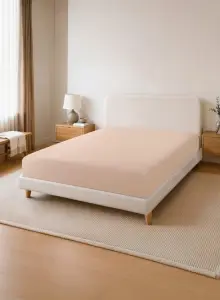 Queen Size Fitted Sheet | Soft 400TC Sateen Cotton Material | 1 Fitted Sheet 150 X 200 Cm With 40 Cm Deep Pocket| Suitab