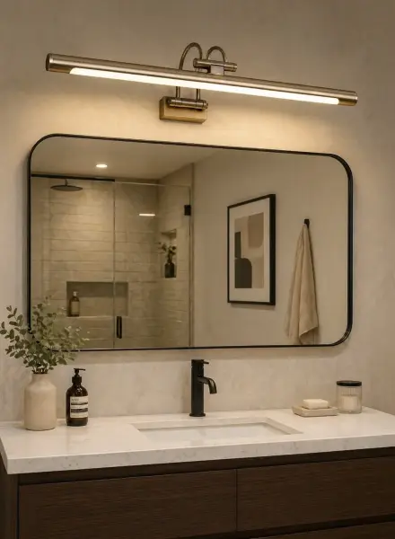 Modern LED Wall Lamp 15W Single Color Light – 60cm Vanity Mirror Light – Luxury Gold Design