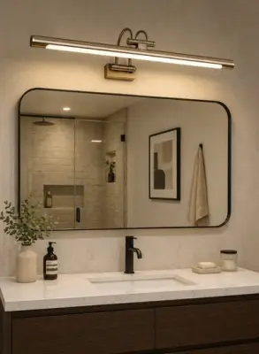 Modern LED Wall Lamp 15W Single Color Light – 60cm Vanity Mirror Light – Luxury Gold Design