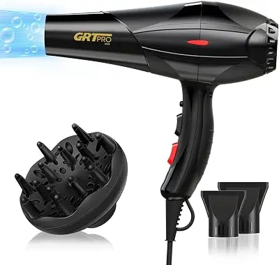 Professional Hair Dryer 2400W Ionic Hairdryer with Powerful AC Motor, Ionic Technology & Overheat Protection, 1 Diffuser