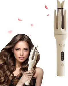 Automatic Hair Curler, One-Click Rotating Curling Iron with 4 Temps & 3 Timers, Ceramic Waver with Anti-Scald, Auto-Off