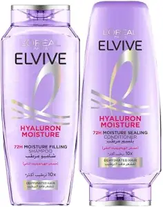 L'Oreal Paris Elvive Hyaluron Moisture Hydrating Shampoo 400ml + Conditioner 360ml for Frizzy & Dehydrated Hair