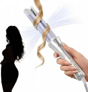 SHEGLAM 32mm One Touch Automatic Curling Iron with Cool Air – Long-Lasting Curls for Bouncy or Wavy Styles, Low Burn Ris