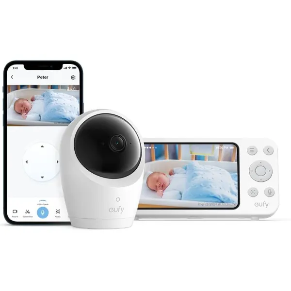 eufy Security Baby Monitor E20, 2K Camera, 5" 720p Display