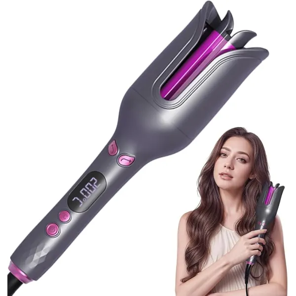 SKY-TOUCH Hair Automatic Curling Iron, LCD Ceramic Tourmaline Large Curls Automatic for Long Hair, 150-210°C Timer & Temperature Setting, Hair Curler Automatic, 4 temperature settings, 31.5x5.5cm