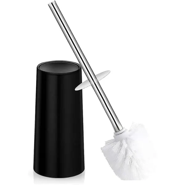 Joyzzz Toilet Brush and Holder Set, Durable Stainless Steel Handle, Deep Cleaning Bristles, Anti Splash Design, Ergonomic Grip, Stable Weighted Base, Modern Bathroom Accessory for Home RV Use