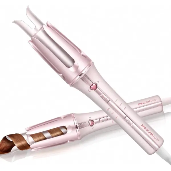 SHEGLAM Cupid's Charm One-Touch 32mm Automatic Curling Iron with Ceramic Coating, 3 Temperature Levels (170-210°C), Instant Curler for Curls (32mm)